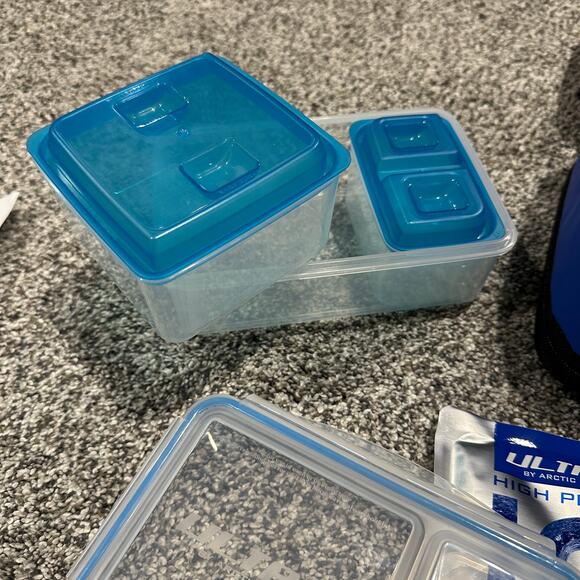NWT! Ultra Arctic Zone Blue Expandable Cooler Lunchbox w/ Ice Packs Bento Boxes - Picture 5 of 8